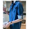 Fashion Long Sleeved Casual Denim Shirt Women's Korean Style Loose New Lapel Spring and Autumn Office Long Blouse Streetwear Thin Top Jacket Clothing