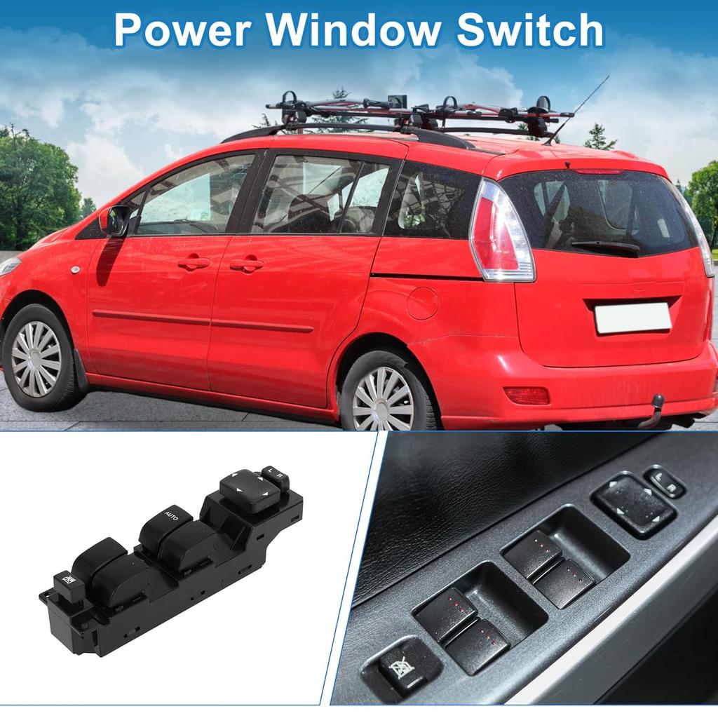 1 AUTO Power Window Switch No.CC4366350 Front Left Driver Side Window Control Switch for Mazda 5 2007-2015 Black