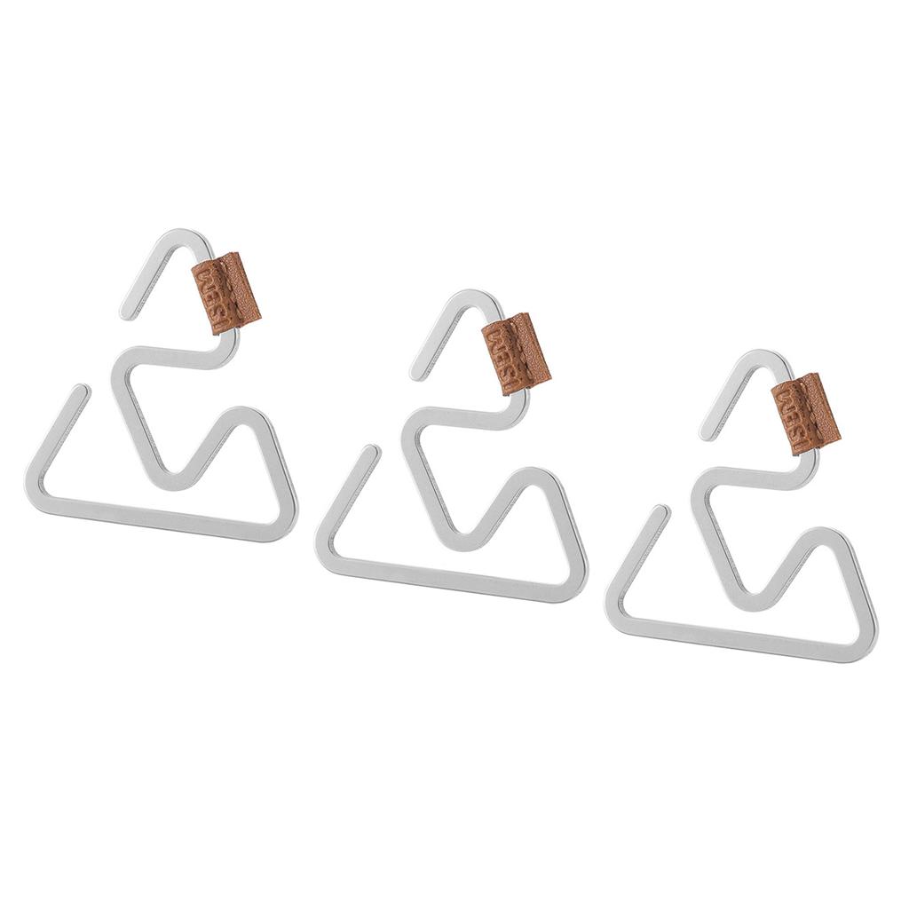3 Pcs Outdoor Stainless Steel Hook Triangular Hanger Safety Clip Anti Slide Multifunctional for Camping Hiking L