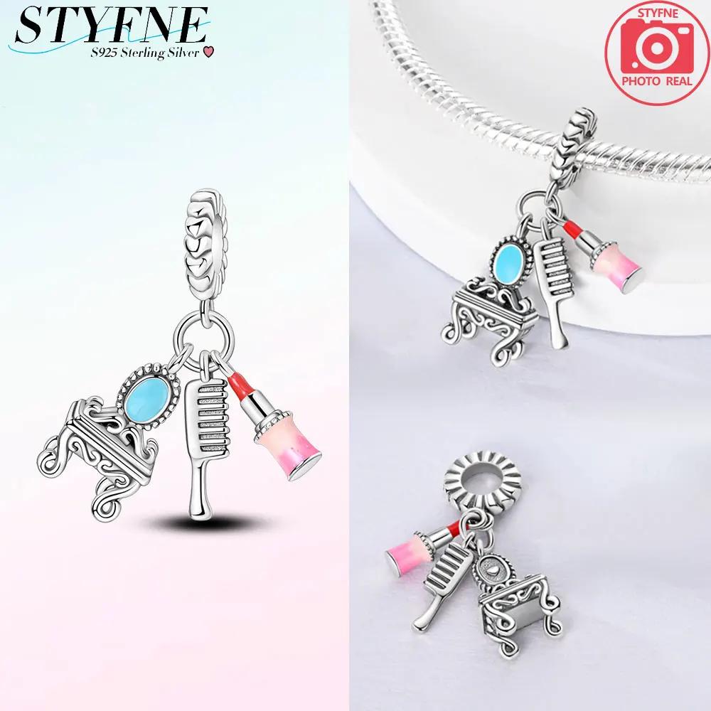 Copper Charms Fit Original Beads Bow Perfume Bottle Pink Charms For Women Fine Diy Birthday Jewelry Gifts