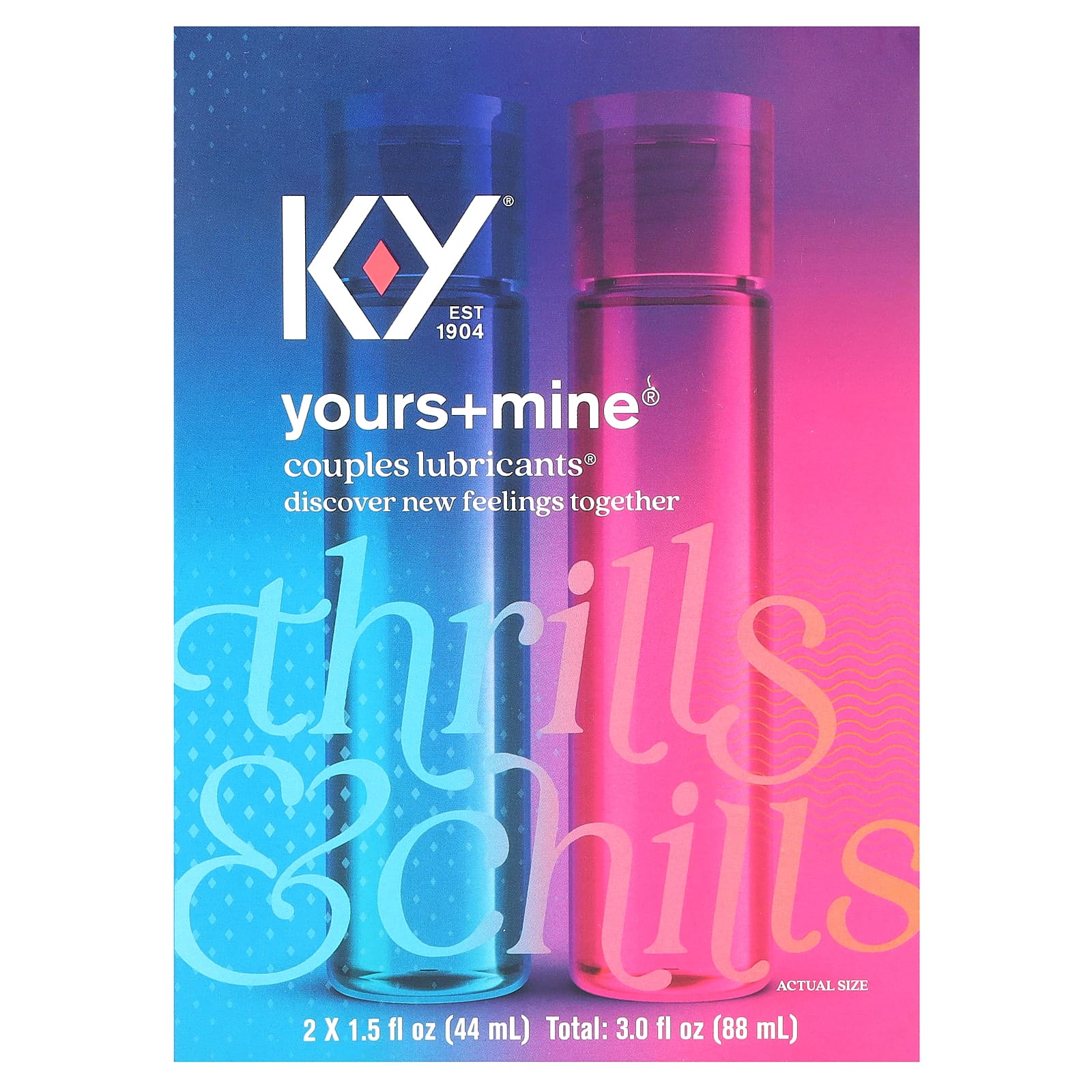 K-Y, Yours+Mine, Several Lubricants, 2 Pack, 44Ml (1.5Fl Oz) Each