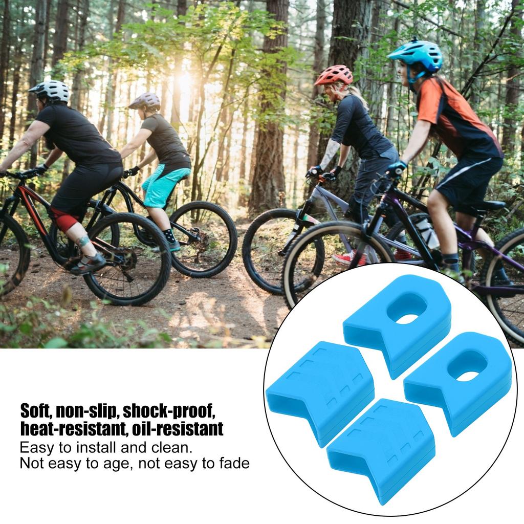 4pcs Bike Crank Protector Crankset Silicone FR AM Crank Arm Boot Covers