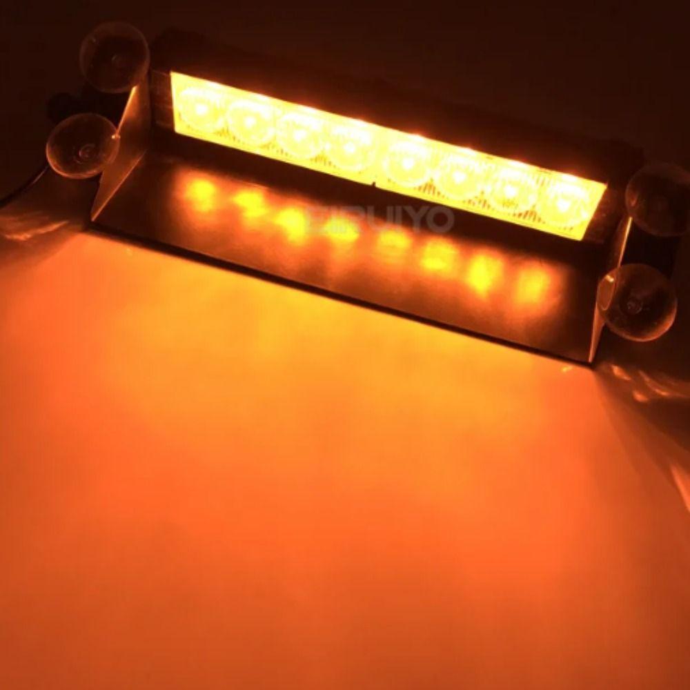 8 LED 8 LED Warning Light 12V Flashing Windshield Flash Lighting Emergency Signal Lamps  Windshield