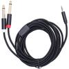 3683 Adapter Cable Cotton Woven Mesh 3.5mm Male to Dual 6.35mm Audio Tuning Speaker Adapter Cable3m 9.8ft