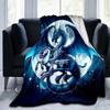 1pc Dragon Printing Lightweight Flannel Blanket, Comfortable and Warm Blanket, for Camping Sofa Bed and Couch Office, in All Seasons
