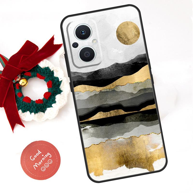 Gold Landscape Painting Funda For OPPO Reno 14F 14 13 12 11 10 Pro 11F 12F 13F 7 8 Lite OPPO Find X8 X5 X9 Pro Case