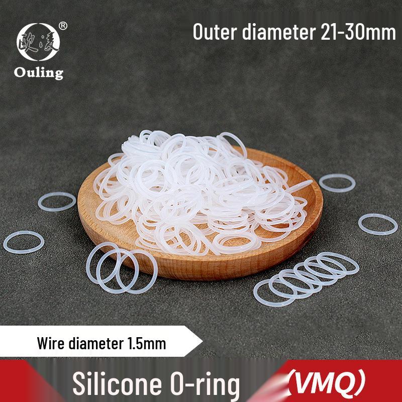

White Waterproof Silicone O-ring (21-30mm OD, 1.5mm thickness) 21*1.5mm (5 pcs)
