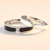 2pcs Unique Couple Matching Rings Open Adjustable Black and White Lovers Knot Ring Kit Jewelry Gift for Women Men