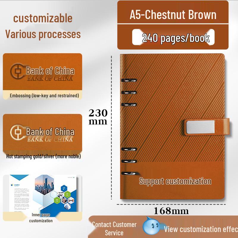 Custom A5 Ring Binder Notebook Gift Set with Logo - Holiday Souvenir Box