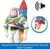 Mattel Disney & Pixar Toy Story Buzz Lightyear 12-inch Scale Action Figure Toy with Rocket, Phrases & 20 Sounds, Rocket Rescue Pack, Buzz Pack, HTR73