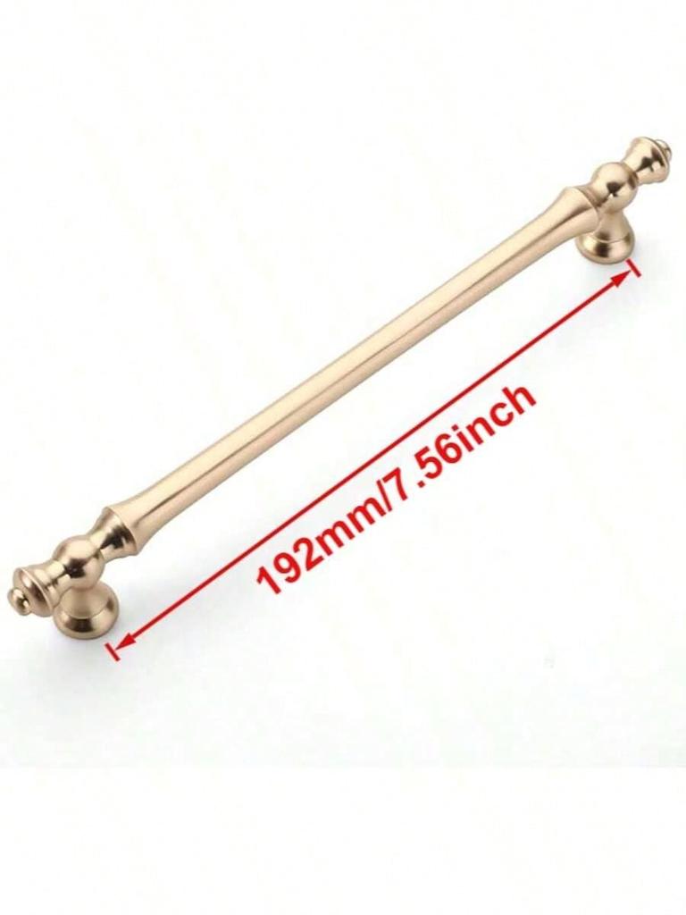 2pcs Brushed Brass Cabinet Knobs, Golden Zinc Alloy Metal Handles for Kitchen Cupboards & Vanity Drawers, Durably Crafted f