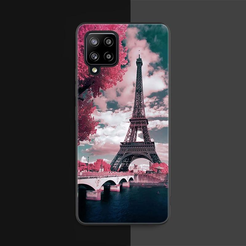 Love Paris Eiffel Tower Case For Samsung Galaxy A12 A02S A22 A32 A52 A72 A71 A51 A41 A31 A21 A11 A50 A70 A10S A20S Black Cover