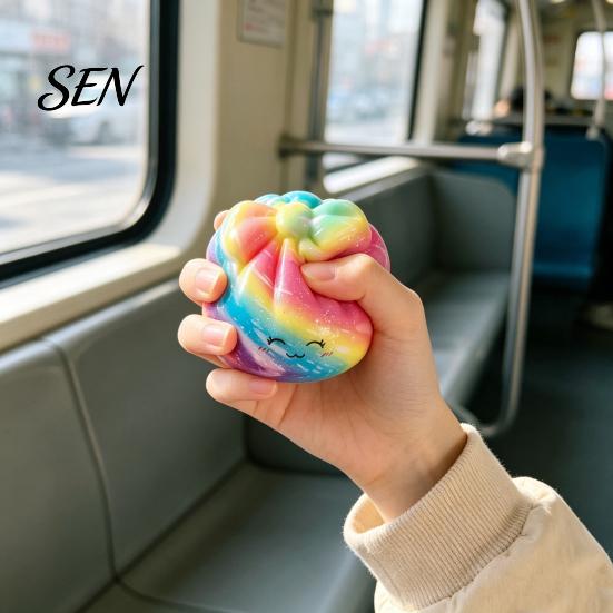 כדורי TPR רכים לסחיטה, צעצוע לחמנייה צבעוני, צעצועי פידג'ט סנסוריים חמודים לילדים, צעצוע להקלה על מתח למבוגרים, פידג'טים עמידים למתיחה