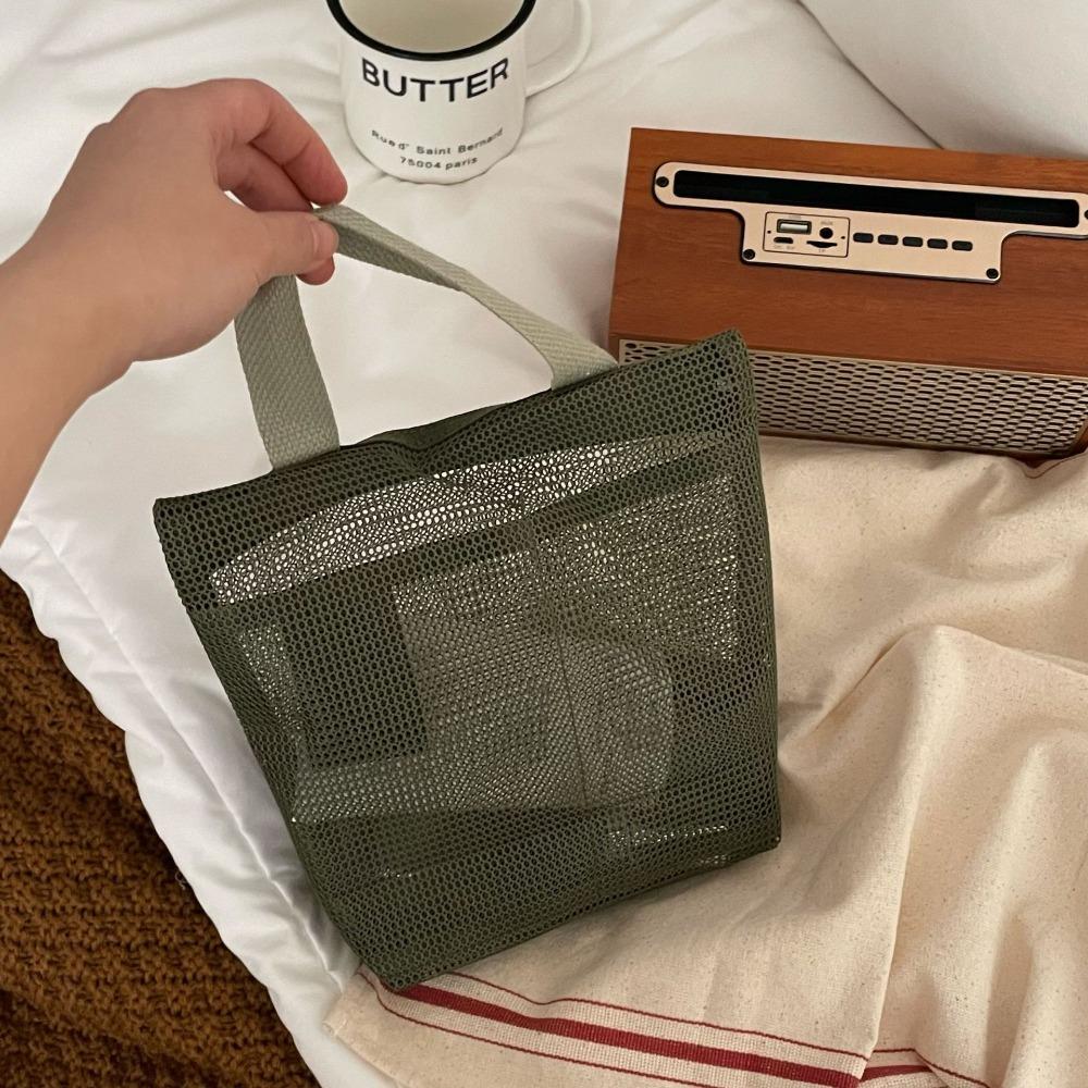 

Дышащая сетчатая косметичка большой вместимости, сумка для хранения туалетных принадлежностей, портативная сумка для мытья рук, пляжная зелёный