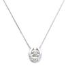 Jewel Forest Diamond Necklace In 18K White Gold with a Dancing Diamond Heart Drop and Single Dangling Diamond Includes Certificate of 0.2ct Stone,
