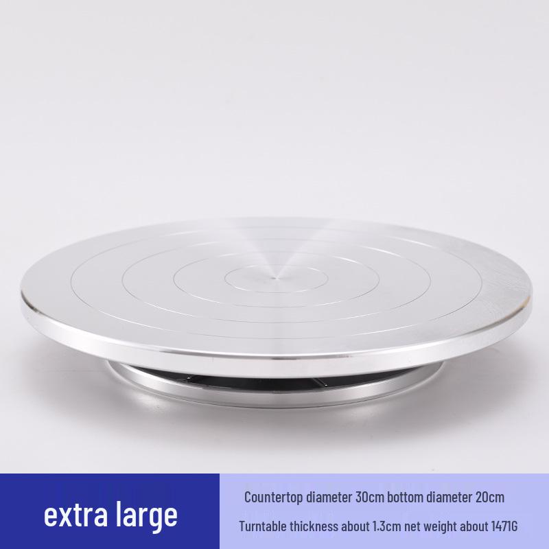 

Набор гончарного скульптурного поворотного столика и подставки для украшения торта 30cm серебряный