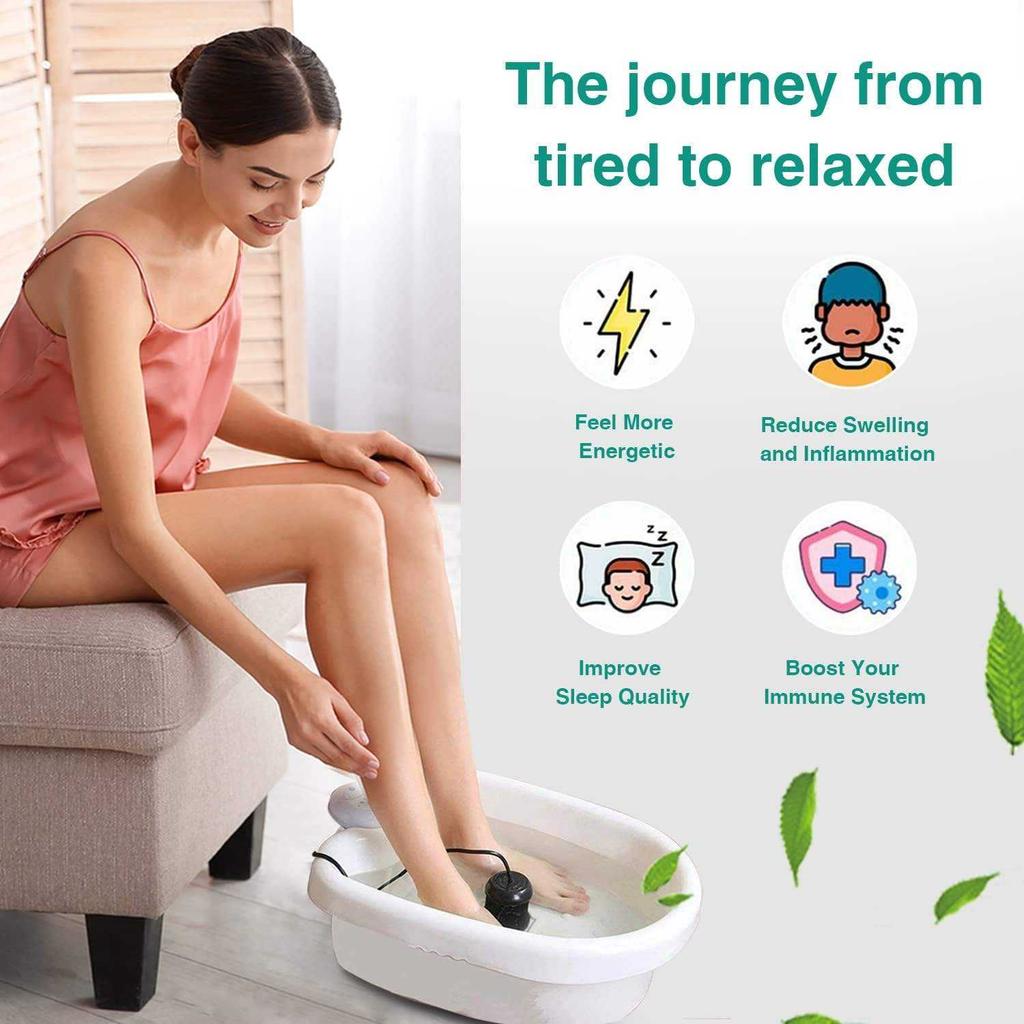 Detox Ionic Foot Spa Bath Machine Mini Foot Bath Ion Detoxifier Cleanse Footspa Vibration Best Care Arrays Aqua Health Therapy