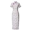 2024 Spring/Summer Elegant Retro Double-Layer Silk & Linen Short-Sleeve Cheongsam Dress
