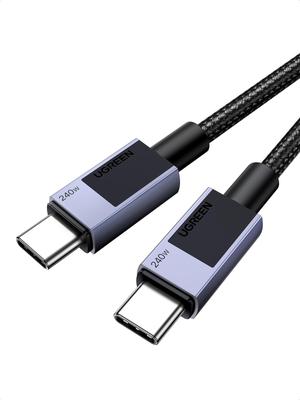 Καλώδιο USB C UGREEN 240W Εξαιρετικά Γρήγορο Συμβατό με Τσιπ PPS Εξοπλισμένο με Ανθεκτική Πλέξη Νάιλον Μεταφορά Δεδομένων 480Mbps Περιλαμβάνει Δεσμό Καλωδίου Καλώδιο