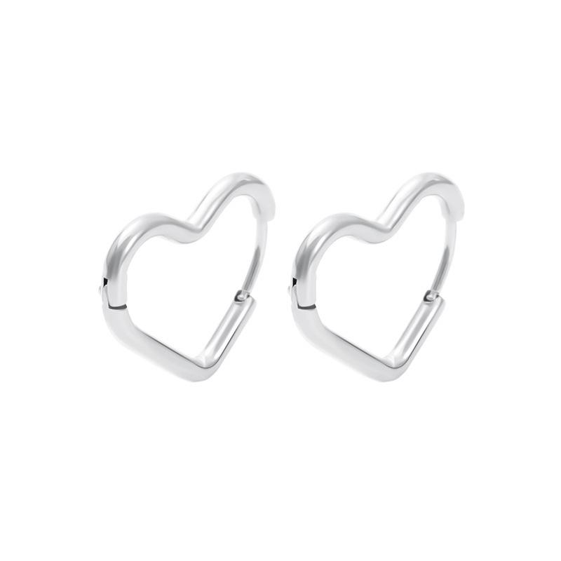 

Fashion Minimalist Gold Color Stainless Steel Heart Earrings For Women Girl Simple Heart Circle Piercing Earring Buckle Statemen мідний
