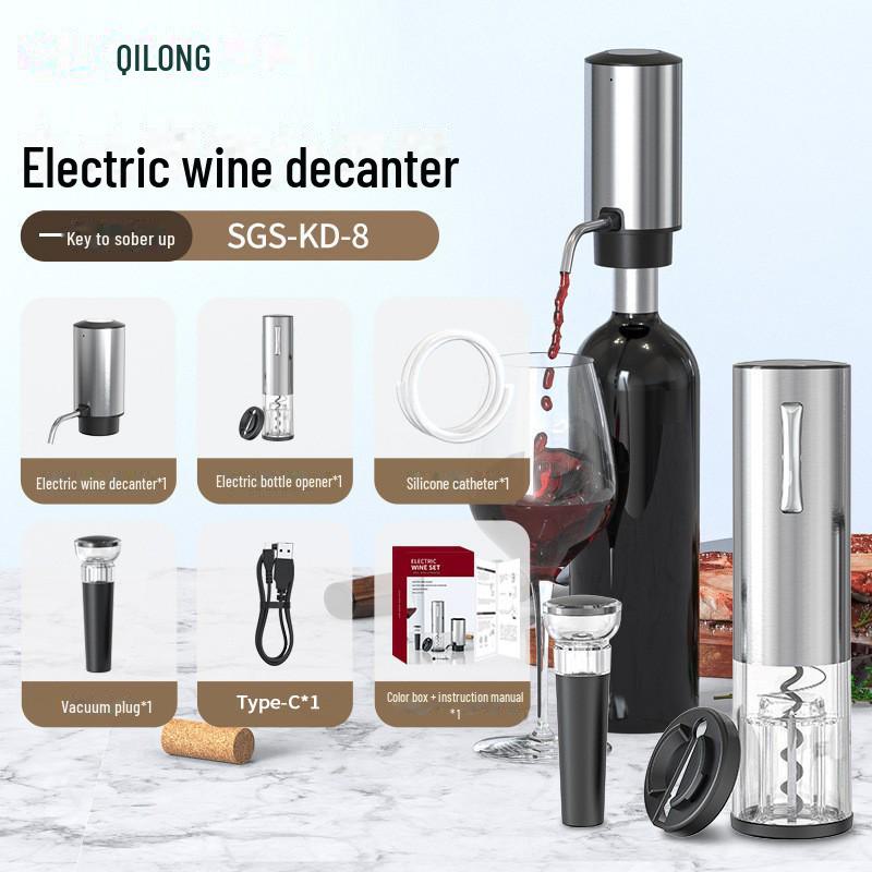 Rechargeable Automatic Wine Bottle Opener Set with Customizable Logo