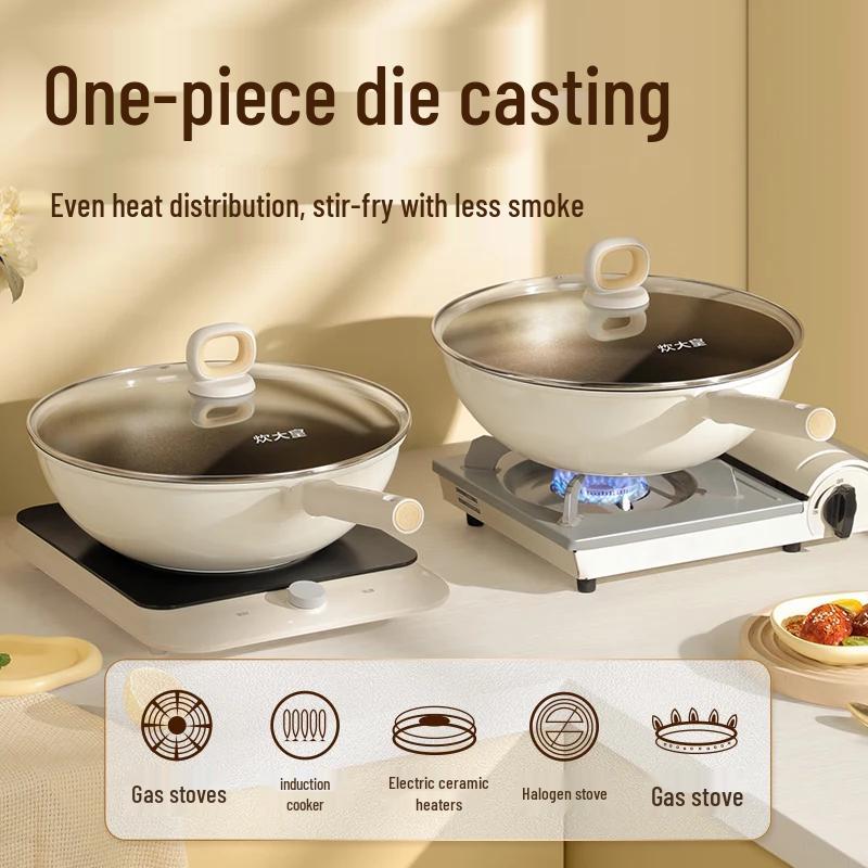 CUIDAHUANG 26cm Titanium Alloy Non-Stick Wok