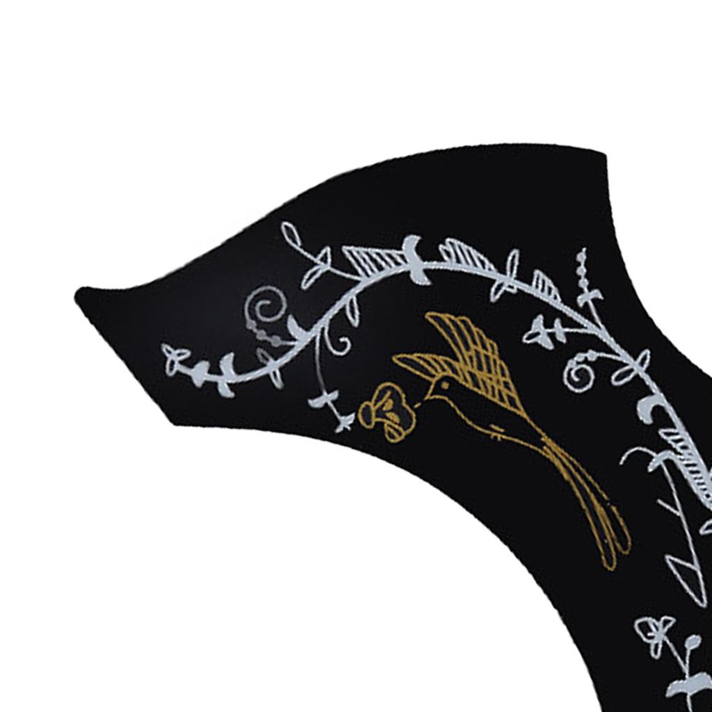 Černý 41palcový kytarový pickguard odolný proti poškrábání, dekorativní květinový a ptačí potisk, kryt na trsátko