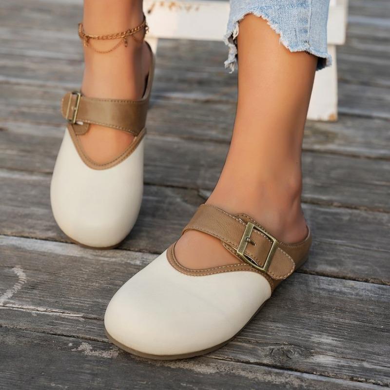 

Женские балетки Новые ретро Баотоу Полушлепанцы Женская мода Лето Новые Повседневные Лоферы на плоской подошве Обувь Уличные Легкие Кроссовки Женские 36