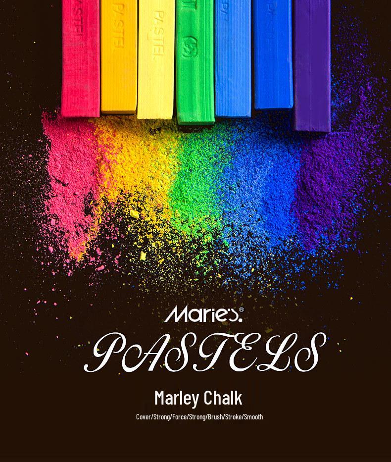 Mali Brand Pastel Chalk Set - 36 Colors Chalk Powder with Brushes for Beginners