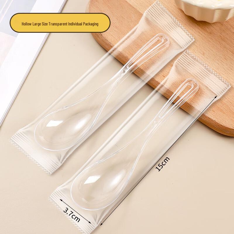 

Individually Wrapped Transparent Disposable Spoons
