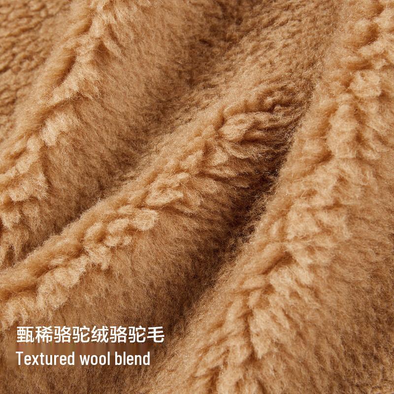 PEACEBIRD Women's Teddy Roll Texture Wool Blend Coat