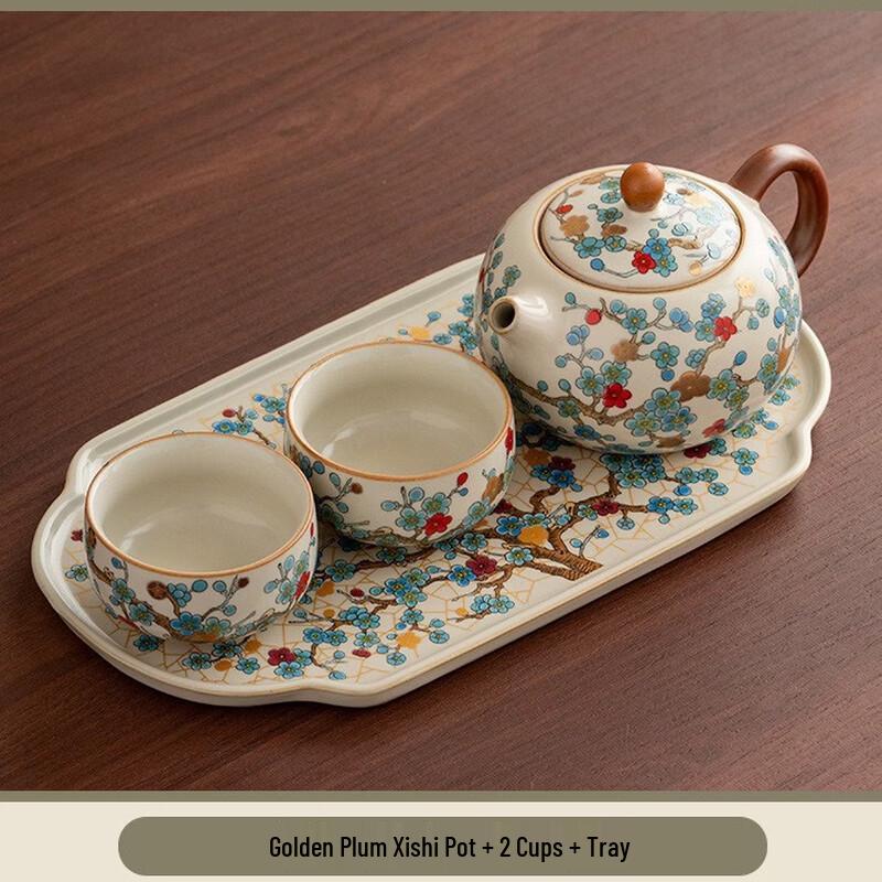 Handun Ru Kiln Golden Plum Kung Fu Tea Set