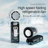Portable Handheld Fan with LED Light 100 Speeds Foldable Personal Cooling Fan Rechargeable Folding Travel Fan for Camping Hiking