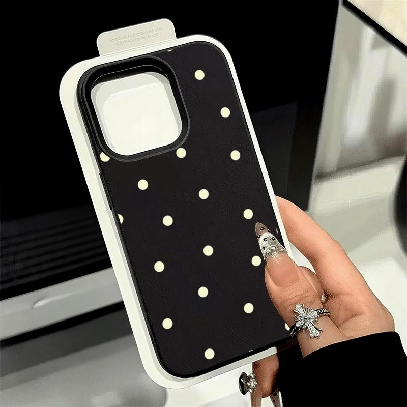 Full Screen White Polka Dots Phone Case for Samsung Galaxy A56 A36 A16 A06 A55 A35 A15 A54 S25 FE S24 S23 S22 Ultra Plus5G Cover