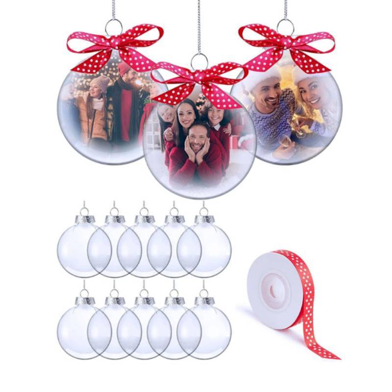 Decoration Christmas 12pcs Transparent Plastic Ball Festival Pendant Decoration