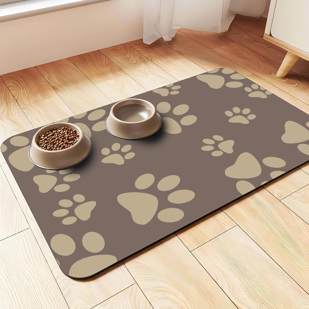 Pet Cat and Dog Feeding Diatomaceous Earth Mat, Anti-splash Mat, Water-absorbent and Quick-drying Home Mat