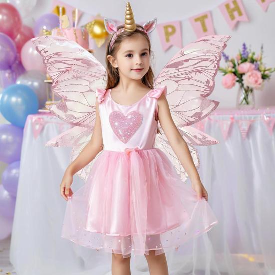 Yousheng Fairy Wing for Girls Women Organza Angel Wings Halloween Butterfly Cosplay Costume for Cosplay Party Accessory