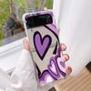 Love Heart Pattern Luxury Case For Samsung Galaxy Z Flip 3 4 5g Funda Z Flip3 Clear Pc Hard Shockproof Back Phone Coque Shell