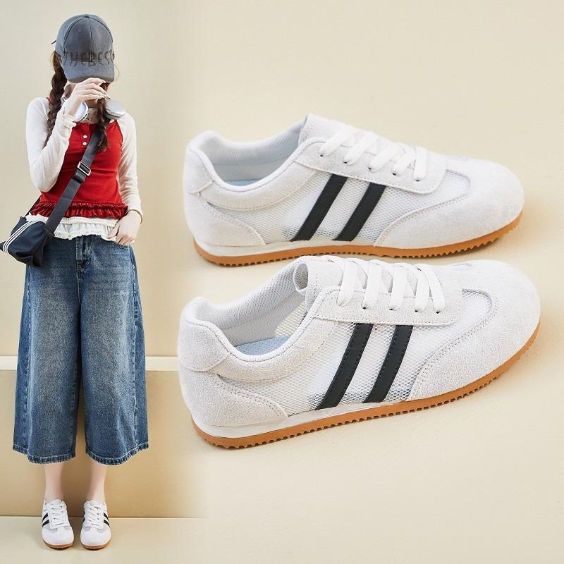 Red women's new summer thin breathable little white shoes lightweight board shoes flat mesh shoes