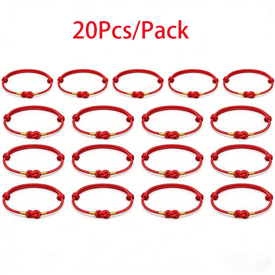 

20Pcs Per Pack Lucky Red Cord Bracelet Unisex Premium Selected Thin Rope Perfect For Couples And Best Friends Jewelry Wholesale