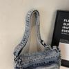 Denim Messenger Bag Vintage Women's Bag Large Capacity Multi-Layer Shoulder Bag