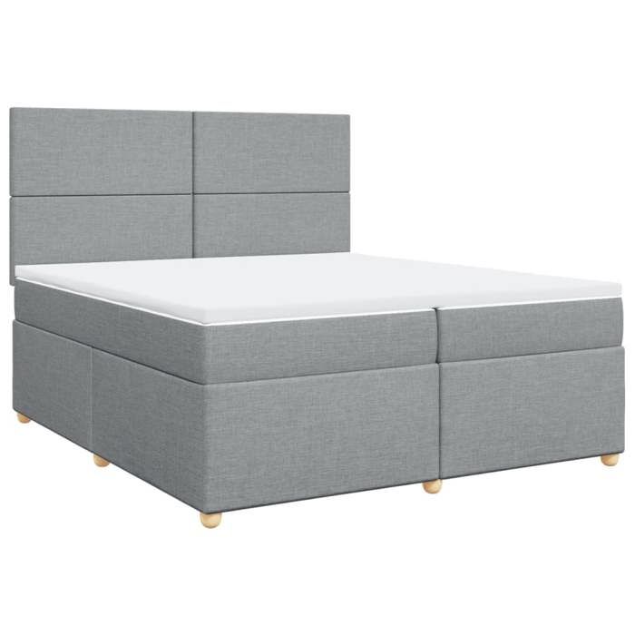 VidaXL Sommier à lattes de lit avec matelas Gris clair 200x200cm Tissu 3293680