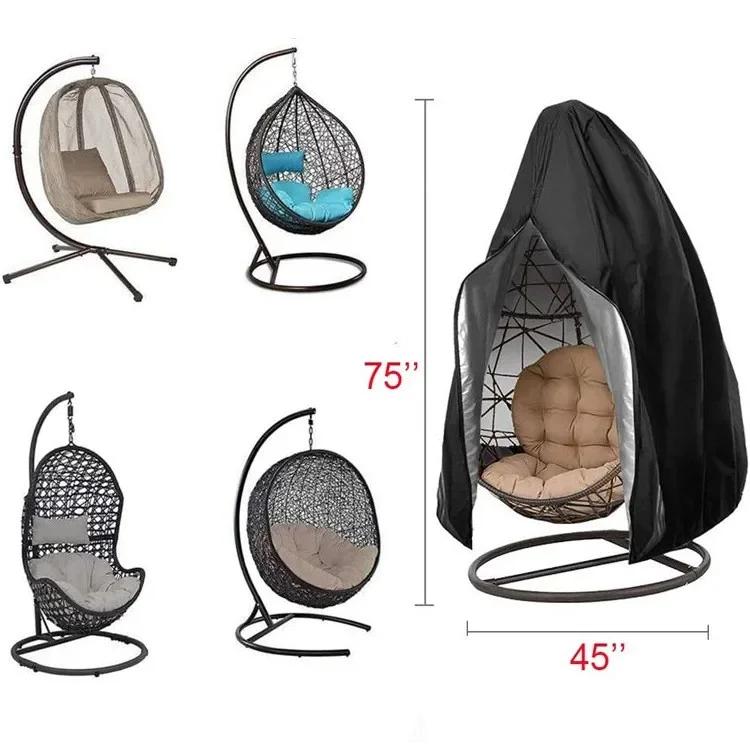 

Chair Cover Anti-Dust Hanging Chair Cover Waterproof Protector Cover Hanging For Outdoor Swing Chair Hanging Kitchen Organizer suit 190X115cm чорний