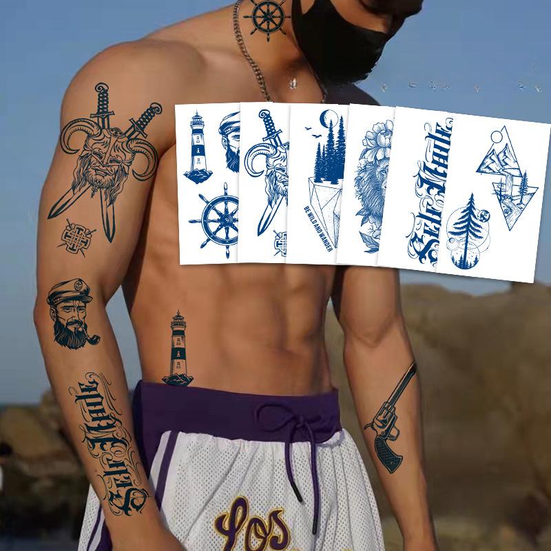 Autocolante Tatuaj cu Suc, Autocolante Tatuaj Herbal, Autocolante Tatuaj Semi-Permanent cu Litere Engleze Tatuaj