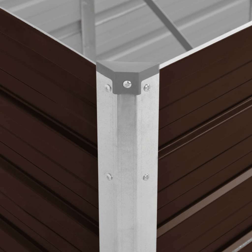 Garden Raised Bed Brown 240 x 80 x 45 cm Galvanized Steel