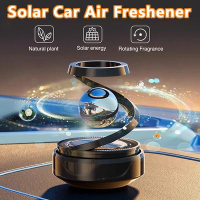 Solar Car Air Freshener Automatic Rotation Dashboard Fragrance Car Perfume Deodorant Oil Diffuser Auto Interiors Accessories