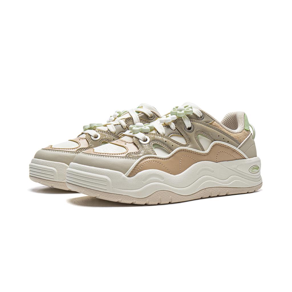 Li Ning Moth Orchid Coverage Slip Resistant Cushioning Abrasion Resistant Lightweight Height Increasing Low top AGCW008-1