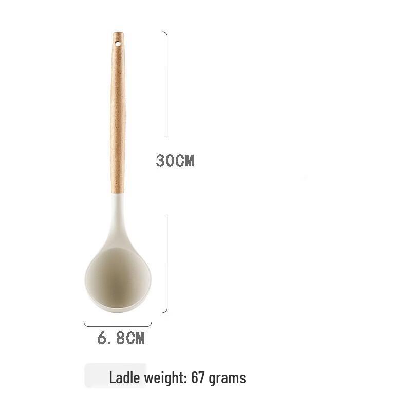 Utoo Silicone Cooking Utensils with Wooden Handle