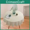 Trendy Nordic Style Round Table Cover In Solid Color Featuring High-quality Cotton Linen