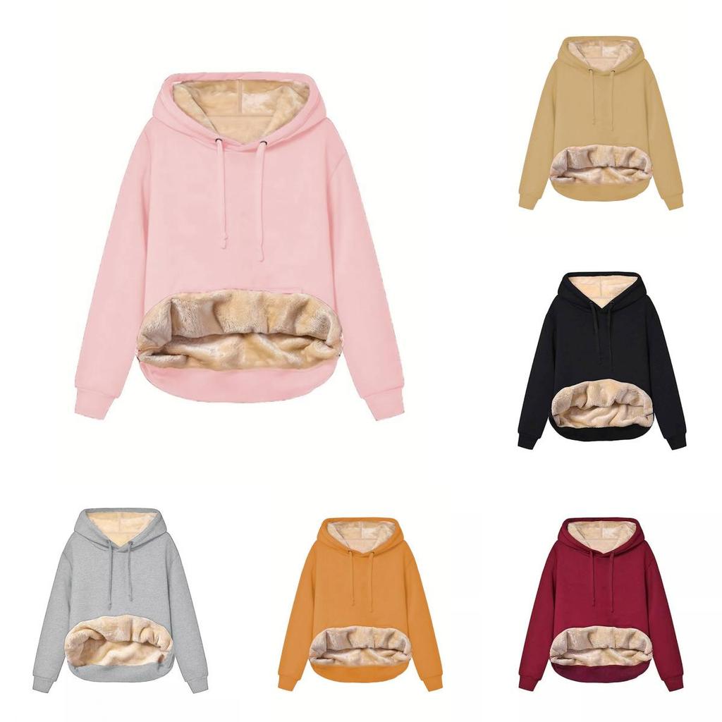 Arctic Fleece Womens Hoodie Sweatshirt With Pockets For Casual Winter Wear